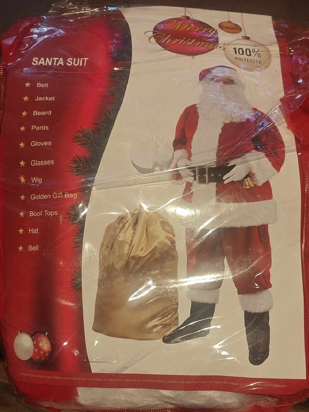 Santa Suit Costume Red and White Holiday Outfit 2x 11 pieces